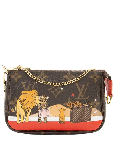 Louis Vuitton Brown, Multi, Red Monogram Coated Canvas, Crossgrain Leather  Animation Mini Cats Poch