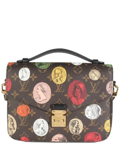Pre-owned Louis Vuitton Brown Multicolor Monogram Canvas X Fornasetti Cameo Pochette Metis (authentic Pre-love