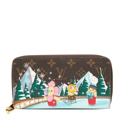 Pre-owned Louis Vuitton Brown Multi-color Pvc Long Wallet (bi-fold) ()