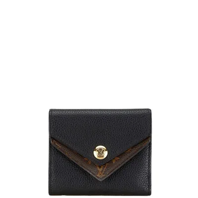 Pre-owned Louis Vuitton Brown Noir Leather Pvc Wallet (tri-fold) () In Brown, Noir