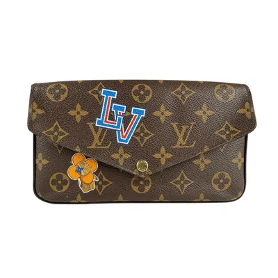 Pre-owned Louis Vuitton Brown Noir Monogram Chain/shoulder Wallet () In Multi