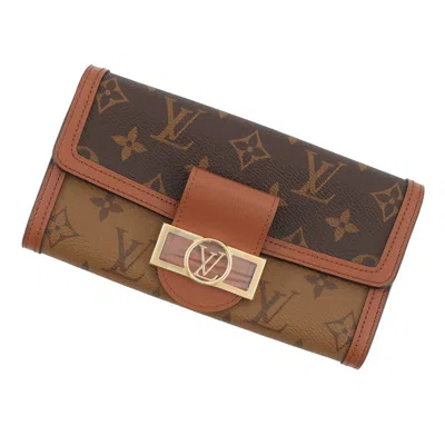 Pre-owned Louis Vuitton Brown Noir Monogram Reverse Long Wallet (bi-fold) () In Multi
