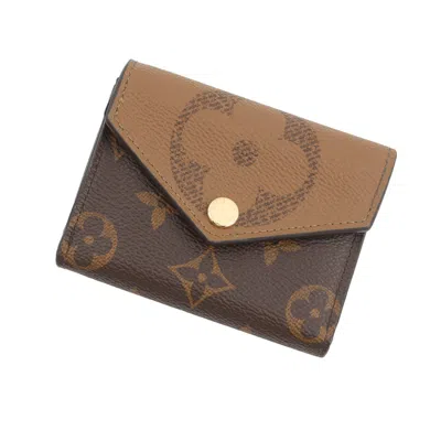 Pre-owned Louis Vuitton Brown Noir Monogram Reverse Wallet (tri-fold) () In Multi