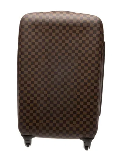 Pre-owned Louis Vuitton Brown Patterned Suitcase With Zip Closure And Wheels
