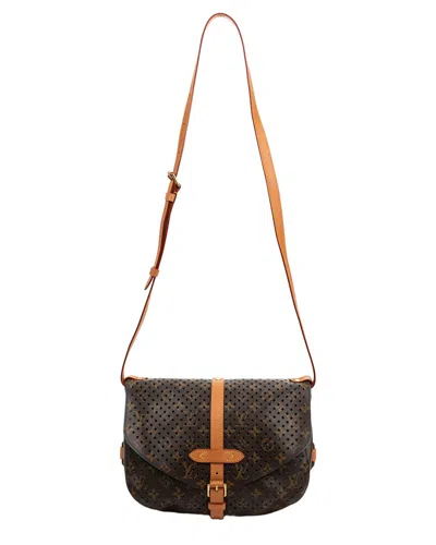 Pre-owned Louis Vuitton Brown Perforated Monogram Canvas Ltd. Ed. Sofia Coppola  Perforated Saumur (authentic