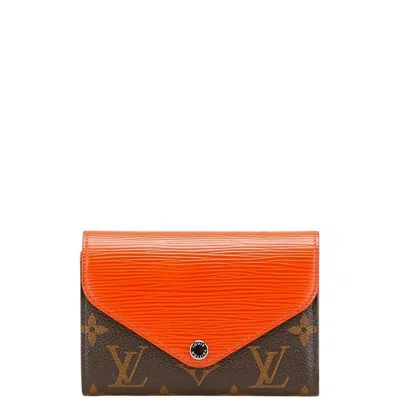 Pre-owned Louis Vuitton Brown Pimont Pvc Leather Long Wallet (tri-fold) ()