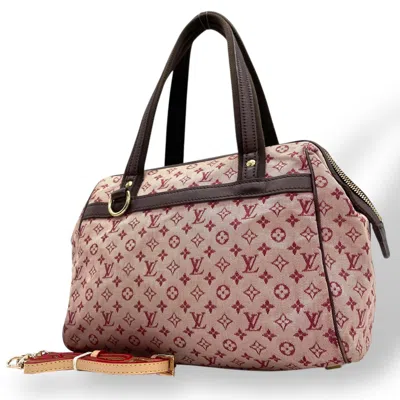 Pre-owned Louis Vuitton Brown Pink Canvas Leather Handbag Shoulder Bag ()