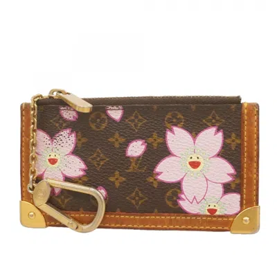 Pre-owned Louis Vuitton Brown Pink Coin Purse/coin Case () In Multi