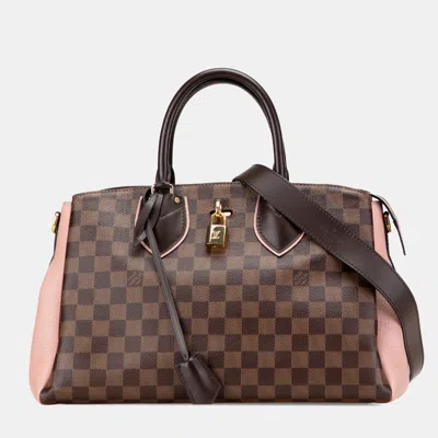 Pre-owned Louis Vuitton Brown Pink Damier Ebene Normandy