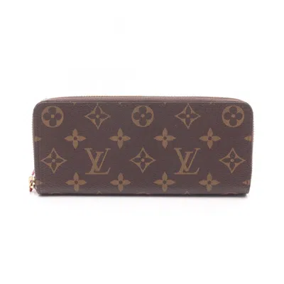 Pre-owned Louis Vuitton Brown Pink Leather Pvc Long Wallet (bi-fold) () In Multi