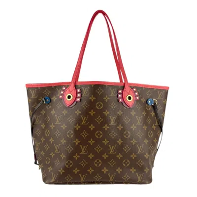 Pre-owned Louis Vuitton Brown Pink Monogram Canvas Shoulder Bag Tote Bag () In Multi