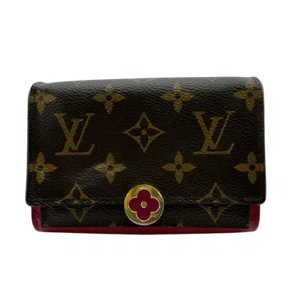Pre-owned Louis Vuitton Brown Pink Monogram Leather Wallet (bi-fold) () In Multi