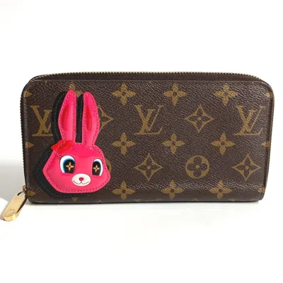 Pre-owned Louis Vuitton Brown Pink Monogram Long Wallet (bi-fold) () In Multi