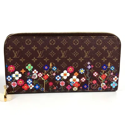 Pre-owned Louis Vuitton Brown Pink Monogram Long Wallet (bi-fold) () In Multi