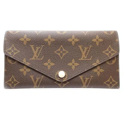 Pre-owned Louis Vuitton Brown Pink Monogram Long Wallet (tri-fold) () In Multi