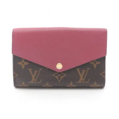 Pre-owned Louis Vuitton Brown Pink Pvc Leather Wallet (bi-fold) () In Multi