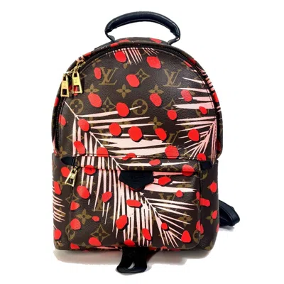 Pre-owned Louis Vuitton Brown Pink Red Color Monogram Backpack ()