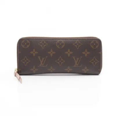 Pre-owned Louis Vuitton Brown Pink Rose Ballerine Monogram Leather Pvc Long Wallet (bi-fold) () In Multi