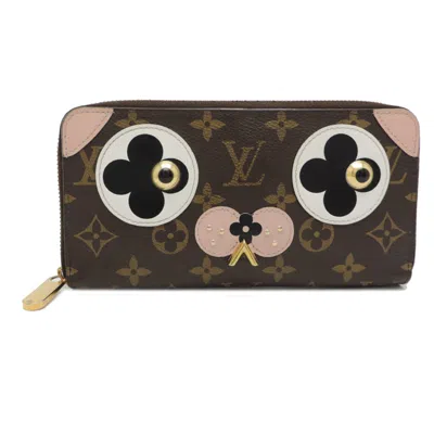 Pre-owned Louis Vuitton Brown Pink Rose Ballerine Monogram Rose Long Wallet (bi-fold) () In Multi