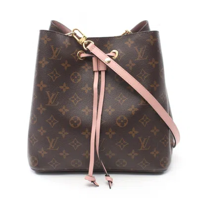 Pre-owned Louis Vuitton Brown Pink Rose Poudre Coated Canvas Pvc Monogram Leather Shoulder Bag ()