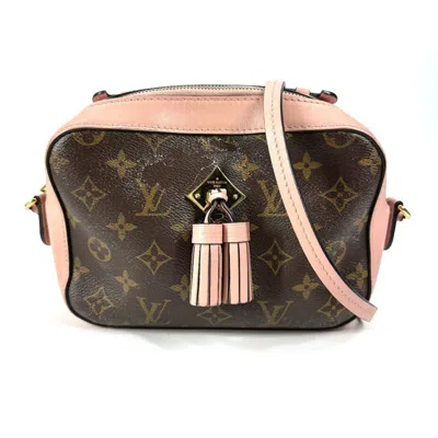 Pre-owned Louis Vuitton Brown Pink Rose Poudre Monogram Canvas Leather Handbag Pochette Shoulder Bag (pre-owne