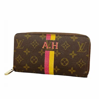 Pre-owned Louis Vuitton Brown Pink Yellow Long Wallet (bi-fold) ()