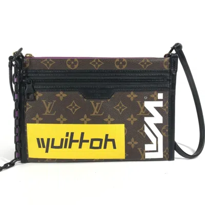 Pre-owned Louis Vuitton Brown Purple Monogram Pochette Shoulder Bag () In Multi