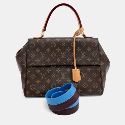 Pre-owned Louis Vuitton Brown Pvc Cluny Mm