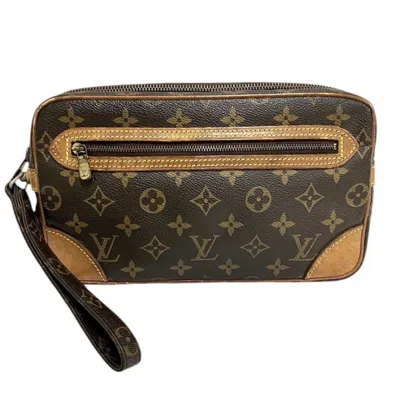 Pre-owned Louis Vuitton Brown Pvc Clutch Bag ()