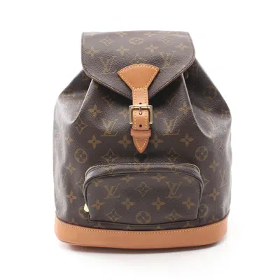 Pre-owned Louis Vuitton Brown Pvc Coated Canvas Leather Backpack ()