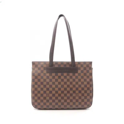 Pre-owned Louis Vuitton Brown Pvc Coated Canvas Leather Tote Bag ()