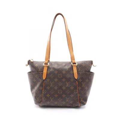 Pre-owned Louis Vuitton Brown Pvc Coated Canvas Leather Tote Bag ()