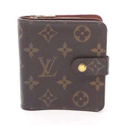 Pre-owned Louis Vuitton Brown Pvc Coated Canvas Wallet (bi-fold) ()