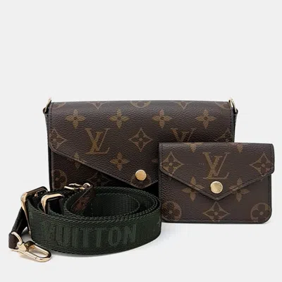 Pre-owned Louis Vuitton Brown Pvc Felicie Strap & Go