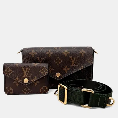 Pre-owned Louis Vuitton Brown Pvc Felicie Strap & Go