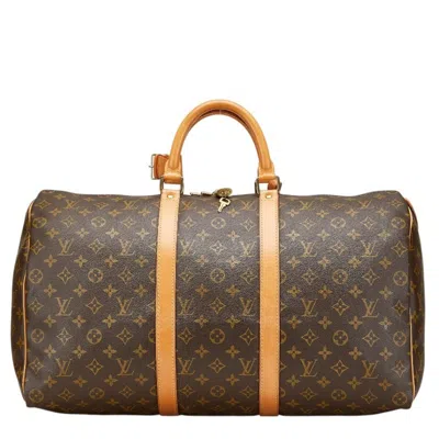 Pre-owned Louis Vuitton Brown Pvc Leather Boston Bag Handbag ()