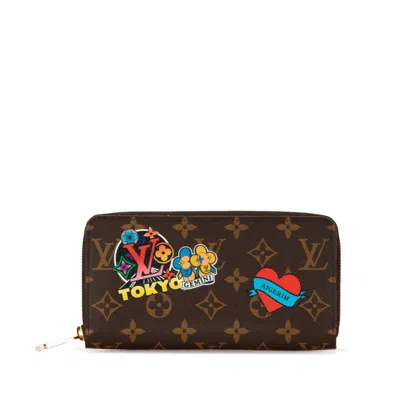 Pre-owned Louis Vuitton Brown Pvc Leather Long Wallet (bi-fold) ()