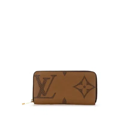 Pre-owned Louis Vuitton Brown Pvc Leather Long Wallet (bi-fold) ()