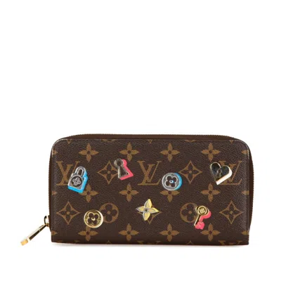 Pre-owned Louis Vuitton Brown Pvc Leather Long Wallet (bi-fold) ()