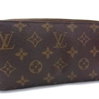 Pre-owned Louis Vuitton Brown Pvc Leather Long Wallet (bi-fold) ()