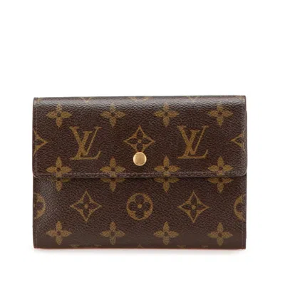 Pre-owned Louis Vuitton Brown Pvc Leather Long Wallet (bi-fold) ()