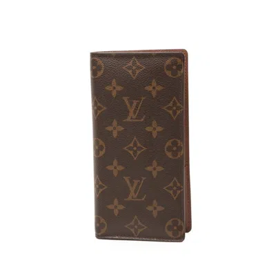 Pre-owned Louis Vuitton Brown Pvc Leather Long Wallet (bi-fold) ()