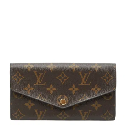 Pre-owned Louis Vuitton Brown Pvc Leather Long Wallet (bi-fold) ()