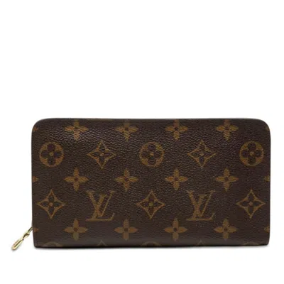 Pre-owned Louis Vuitton Brown Pvc Leather Long Wallet (bi-fold) ()
