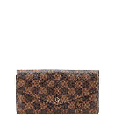 Pre-owned Louis Vuitton Brown Pvc Leather Long Wallet (tri-fold) ()