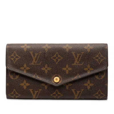 Pre-owned Louis Vuitton Brown Pvc Leather Long Wallet (tri-fold) ()