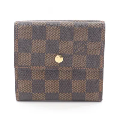 Pre-owned Louis Vuitton Brown Pvc Leather Middle Wallet (bi-fold) ()