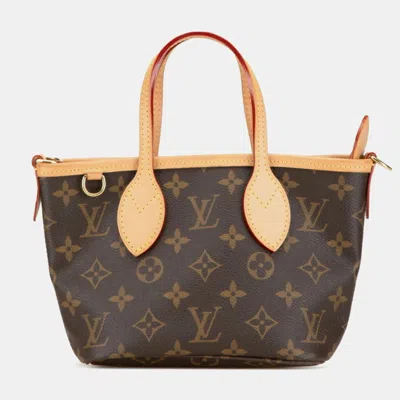 Pre-owned Louis Vuitton Brown Pvc Leather Monogram Neverfull Bb Shoulder Bag