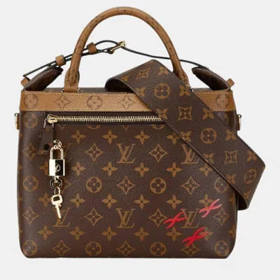 Pre-owned Louis Vuitton Brown Pvc Leather Monogram Reverse City Cruiser Pm Handbag
