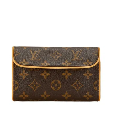 Pre-owned Louis Vuitton Brown Pvc Leather Pochette Shoulder Bag ()